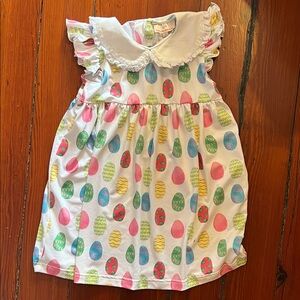 Charming Easter Egg Print Kids Dress